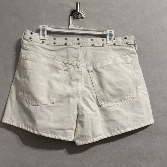90s Bagggy Studded White SZ8 Women's Jean denimfestival  summer Shorts NWT - Picture 4 of 9